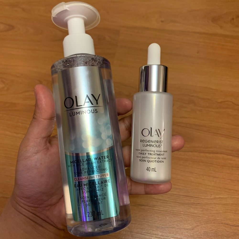 olay luminous toner and serum bundle